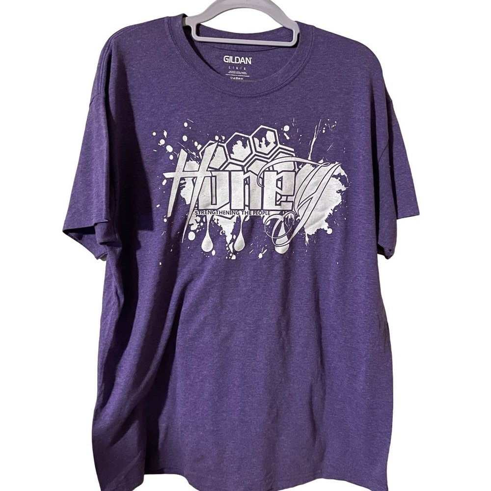 Honey tee size‎ Large purple strengthening the people